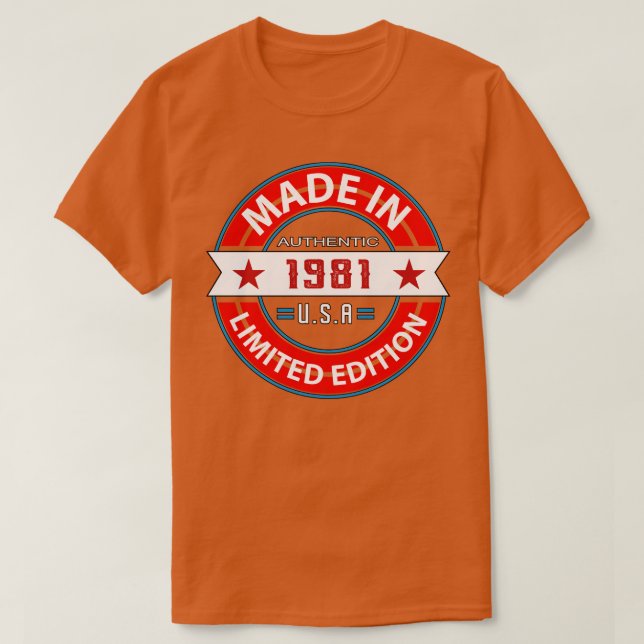 Camiseta 1981 42 años (Diseño del anverso)