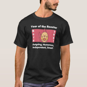 Camiseta 1981 Año de cumpleaños de la prima de gallo