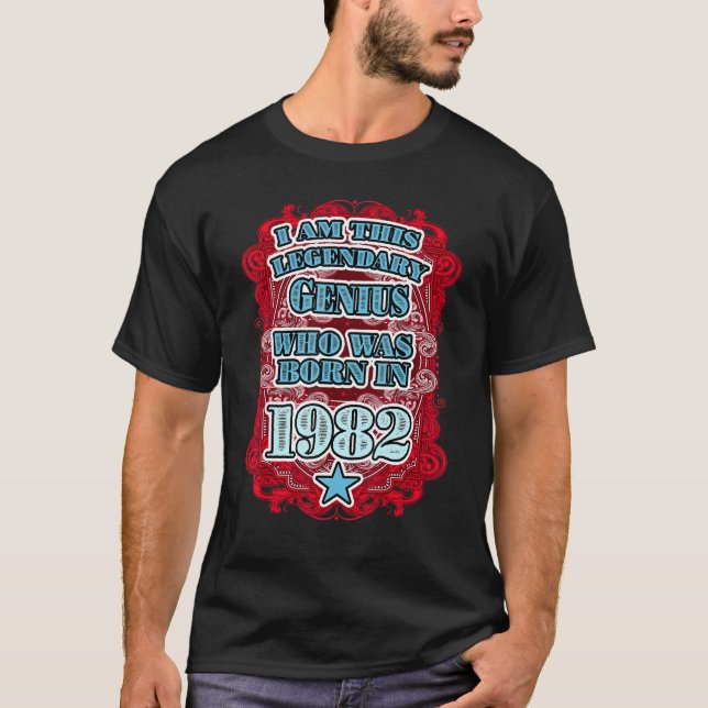 Camiseta 1982 40 cumpleaños Genio legendario (Anverso)