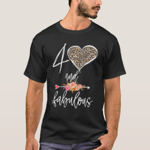 Camiseta 1982 40 Nacimiento Leopard Heart Print 40 Y Fabu