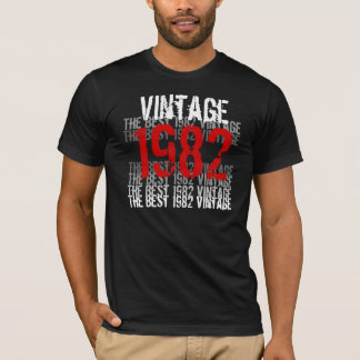 Camiseta 1982 vintage - blanco negro rojo del trigésimo