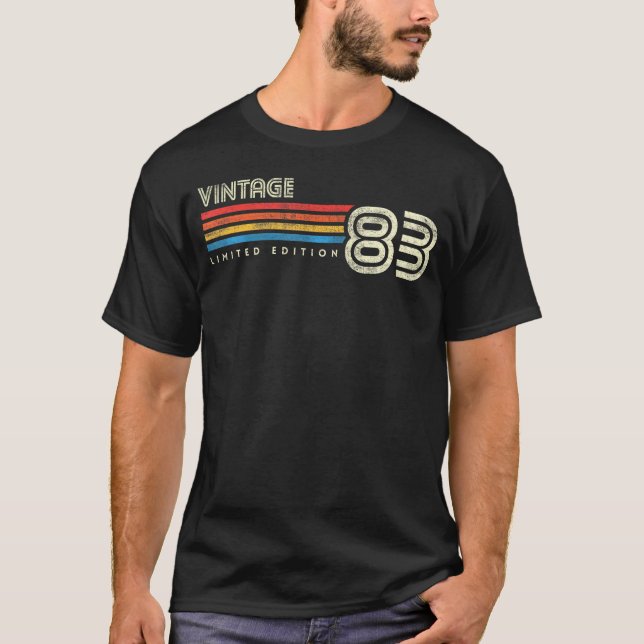 Camiseta 1983 Banda de pecho 40 Cumpleaños (Anverso)