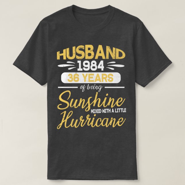 Camiseta 1984 Hus 36 Años De Ser Sunshine Mezclado Con Hur (Diseño del anverso)