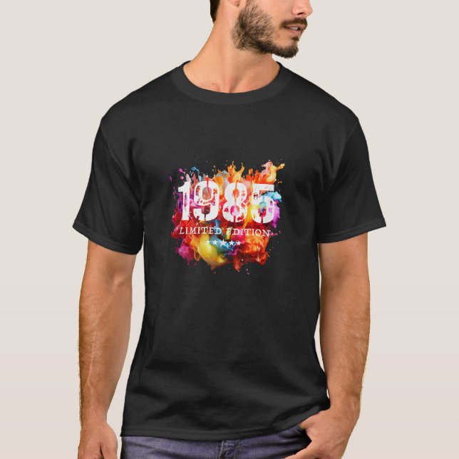 Camiseta 1985 Año de nacimiento número de cumpleaños de edi (Anverso)