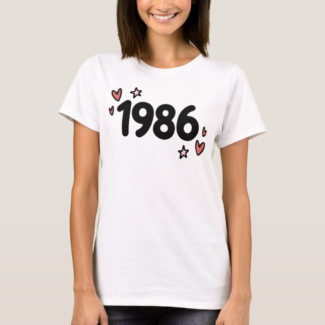 Camiseta 1986 Cute Retro Birthday (Anverso)