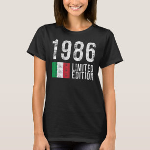 Camiseta 1986 Edición limitada Italia con bandera Cumpleaño