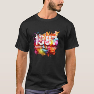 Camiseta 1987 Año de nacimiento número de cumpleaños de edi