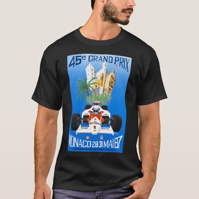 Camiseta 1987 Monaco Grand Prix Racing Poster (Anverso)