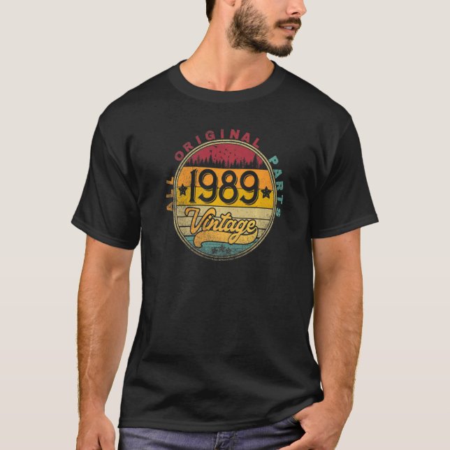 Camiseta 1989 33ª Cumpleaños Retro Prof. De 33 Años (Anverso)