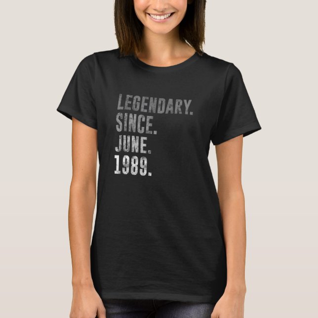 Camiseta 1989 33 Legendario desde junio de 1989 33a cumplea (Anverso)