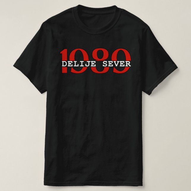 Camiseta 1989 Delije Sever Rojo Blanco  (Diseño del anverso)