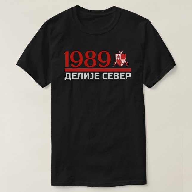 Camiseta 1989 Delije Sever Rojo Blanco (Diseño del anverso)