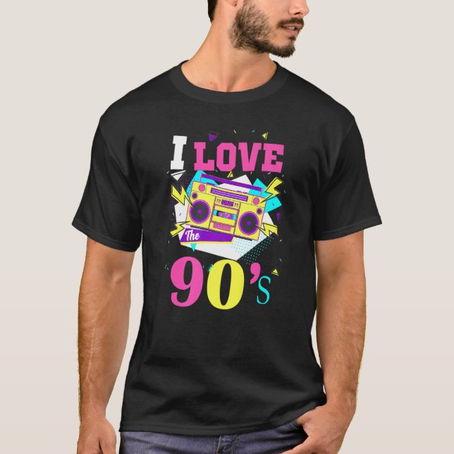 Camiseta 1990's 90s I Heart Nineties I Love The 90's Old Sc (Anverso)