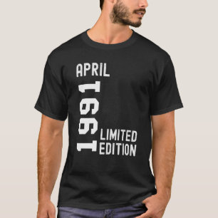 Camiseta 1991 April Happy Birthday Fiesta