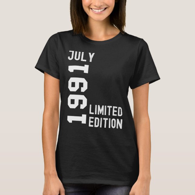 Camiseta 1991 Julio Fiesta feliz cumpleaños (Anverso)