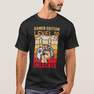 Camiseta 19.ª edición de videojuegos de cumpleaños, nivel 1