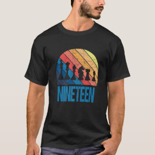 Camiseta 19.º Ajedrez Retro Chica De Niño De 19 Años