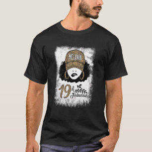 Camiseta 19.º cumpleaños Fabulous Melanin Leopard de 19 año