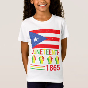 Camiseta 19 de junio Bandera portorriqueña norteamericana n