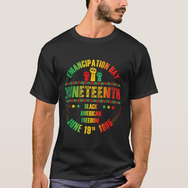 Camiseta 19 de junio Día de la Emancipación Negro 19 de jun (Anverso)