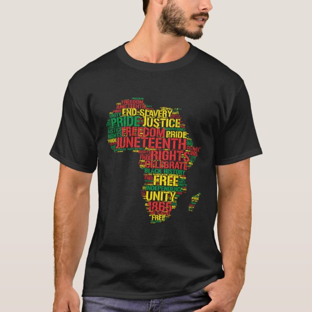 Camiseta 19 de junio Mapa de África Palabras 19 de junio de (Anverso)