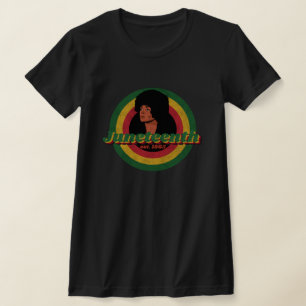 Camiseta 19 de junio   Pelo Afro   Retro  