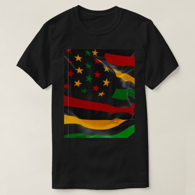 Camiseta 19 de junio u201CFreedom Day Flagu201D Black Histo (Diseño del anverso)