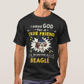 Camiseta 19 Le preguntó a Dios - Verdadero amigo - Un Beagl