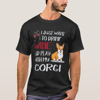 Camiseta 19 Solo Quiero Beber Vino Corgi