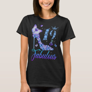 Camiseta 19 Y Fabulosos Talones De Diamante Felices 19 Años