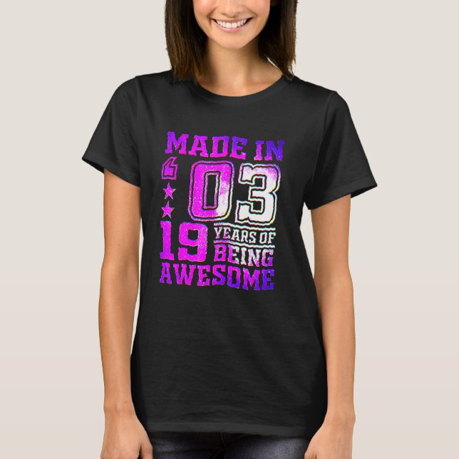 Camiseta 19 Year Old Girl  For 19th Birthday Girl Born In 2 (Anverso)