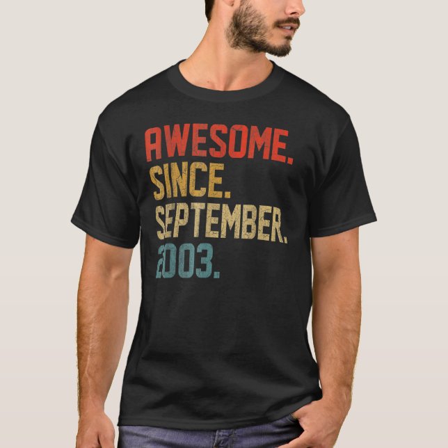 Camiseta 19th Birthday  19 Year Old Awesome Since September (Anverso)