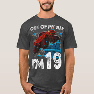 Camiseta 19th Birthday Boy Monster Truck Out Of My Way I'm