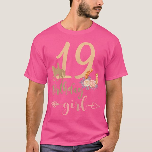 Camiseta 19Th Birthday Girl Horse Lover 19 Years Birthday P (Anverso)