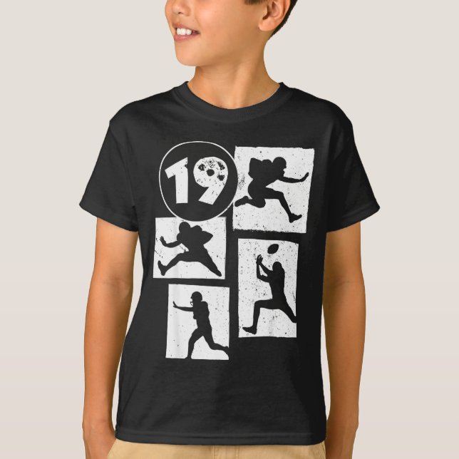 Camiseta 19th Birthday Retro American Football 19 Years Old (Anverso)