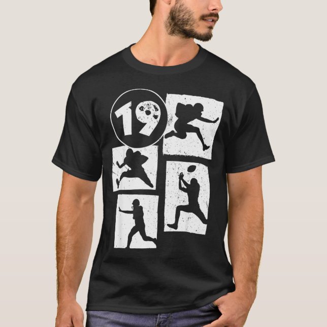 Camiseta 19th Birthday Retro American Football 19 Years Old (Anverso)