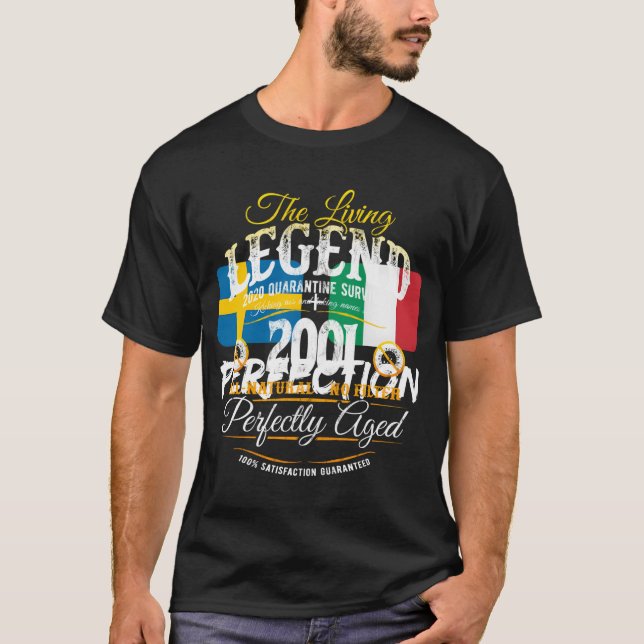 Camiseta 19Th Birthday The Legend Since 2001 Quarantine Sur (Anverso)