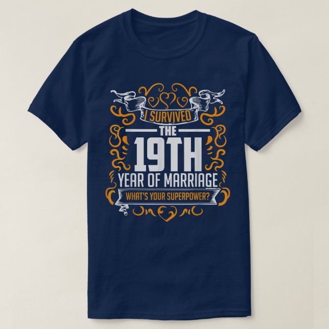 Camiseta 19th Wedding Anniversary Gifts 19 Year T  For Her  (Diseño del anverso)