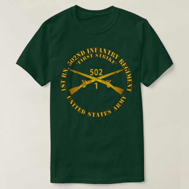 Camiseta 1.ª Bn 502ª Infantería Regt Primera Infantería de  (Diseño del anverso)
