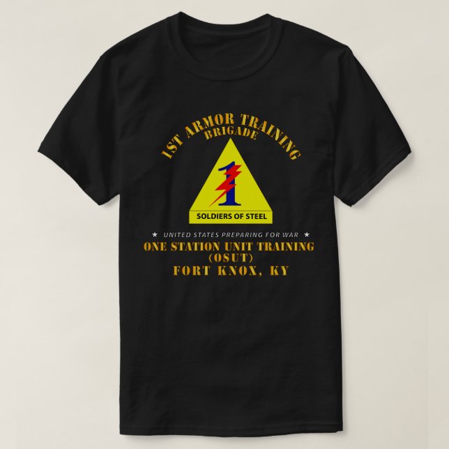 Camiseta 1.ª Brigada de Entrenamiento de Armores OSUT Ft Kn (Diseño del anverso)
