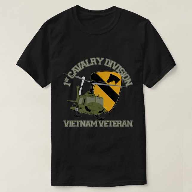 Camiseta 1.ª División de Caballería Vietnam Veterano UH1 Gu (Diseño del anverso)