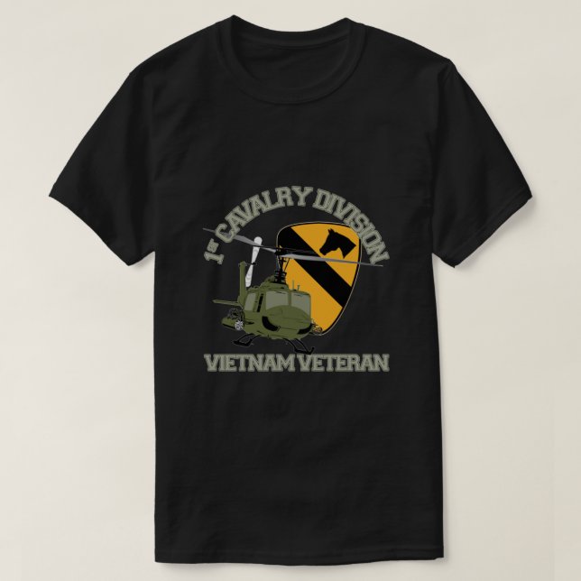 Camiseta 1.ª División de Caballería Vietnam Veterano UH1 Gu (Diseño del anverso)