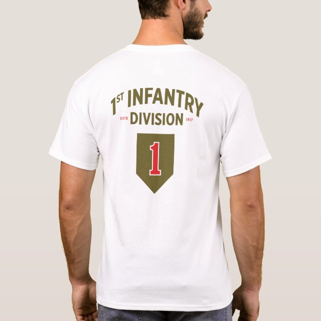 Camiseta 1.ª División de Infantería T-Shi Militar de los Es (Reverso)