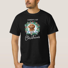 Camiseta 1.ª Navidad Wreath Cavoodle Cavapoo Cavadoodle