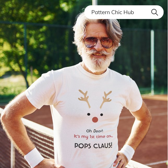 Camiseta 1.ª Vez Que El Papa Claus Navidades Blancos Modern (Subido por el creador)