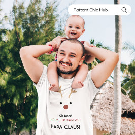 Camiseta 1.ª vez que papá Claus Navidades blancos modernos