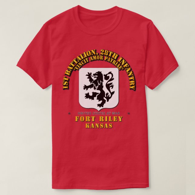 Camiseta 1.ᵉʳ 28ª Infantería Ft Riley KS (Diseño del anverso)