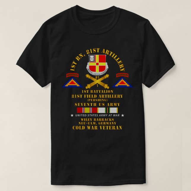 Camiseta 1.ᵉʳ 81ª Artillería Pershing NewUlm Alemania con C (Diseño del anverso)