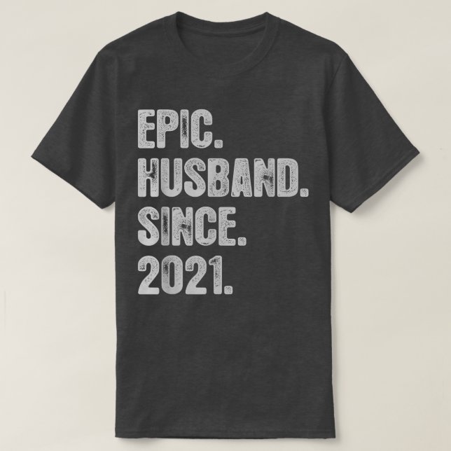 Camiseta 1.ᵉʳ Aniversario Boda De Su Esposo Épico Desde (Diseño del anverso)