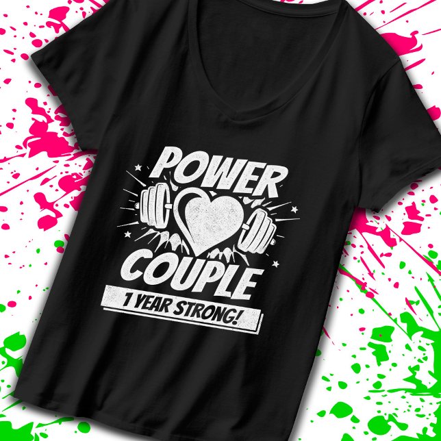 Camiseta 1.ᵉʳ Aniversario Boda Pareja de Fitness Casada (Subido por el creador)